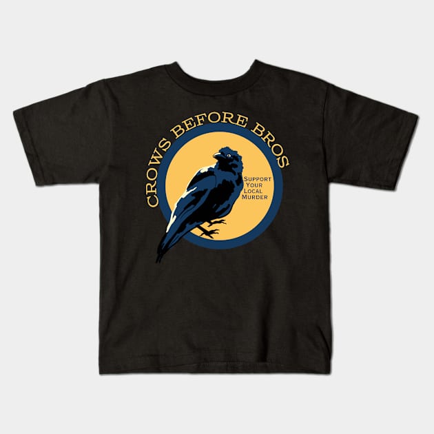 Crows Before Bros Kids T-Shirt by capesandrollerskates 